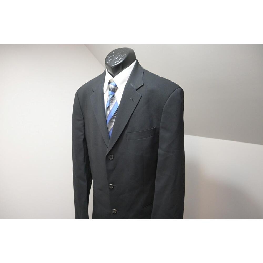 Hugo Boss Einstein Beta 100% Wool Pleated Black 3‎ Piece Suit Mens 35 x 33 42 L